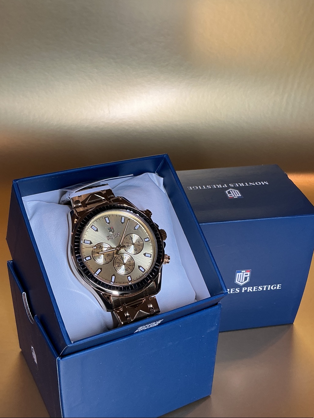 Invicta Rose Gold Chronograph Watch With Champagne Dial